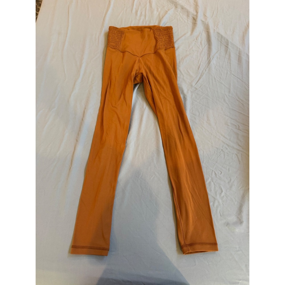 Aerie Offline Real Me High Rise 7/8 Leggings Rust Orange Smocked Waist Small